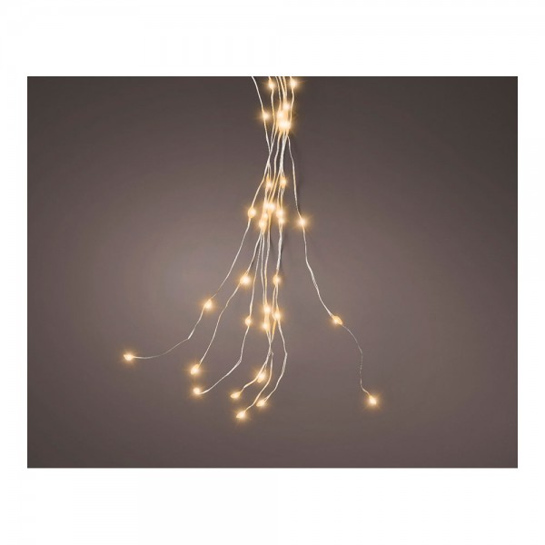 Guirnalda micro led fija, 640 leds, para árbol, luz cálida, exterior, tiras de 1,9 m