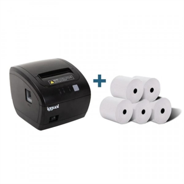 Kit impresora térmica tickets tp7001 + 5 rollos 80