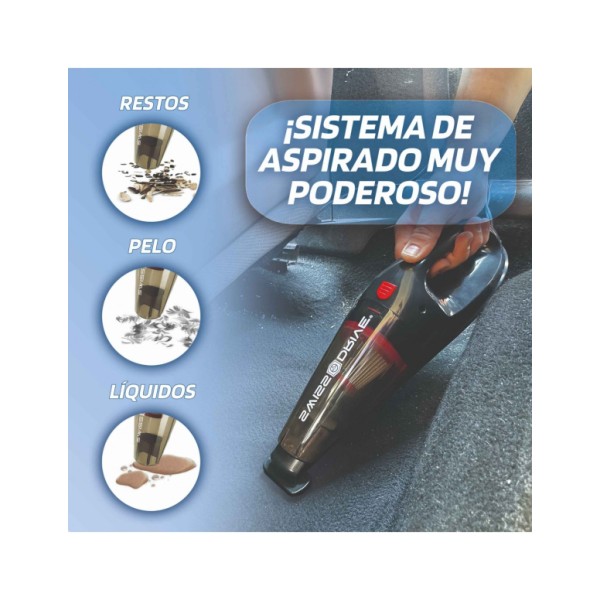 Aspirador de Mano Potente 12V 120W Aspiradora Coche con Filtro Lavable Hepa con Cable 4,5M