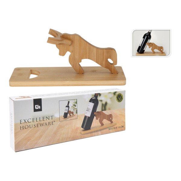 Expositor de botella de bambu 30 x 10 x 13 cm