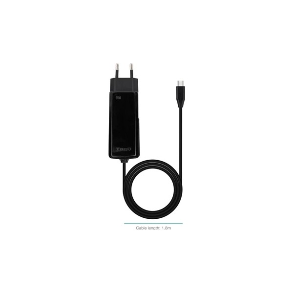 Tooq cargador portátil gan usb-c pd 65w cúbico