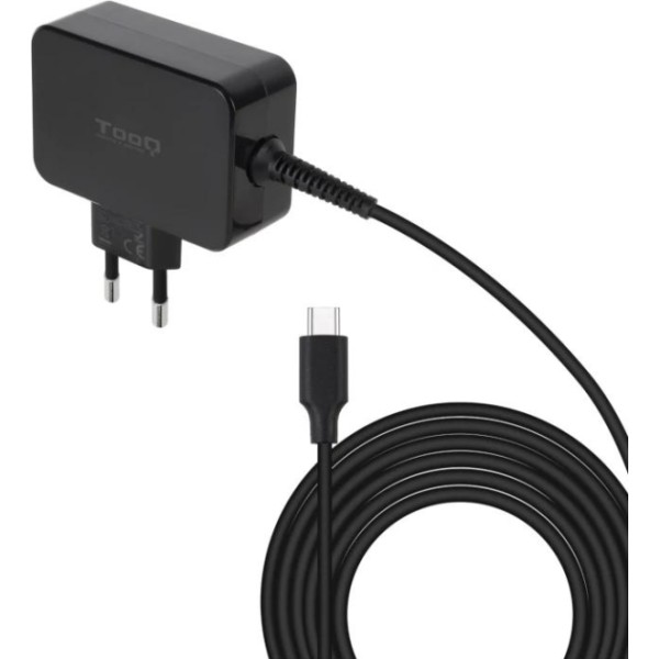 Tooq cargador portátil gan usb-c pd 45w negro